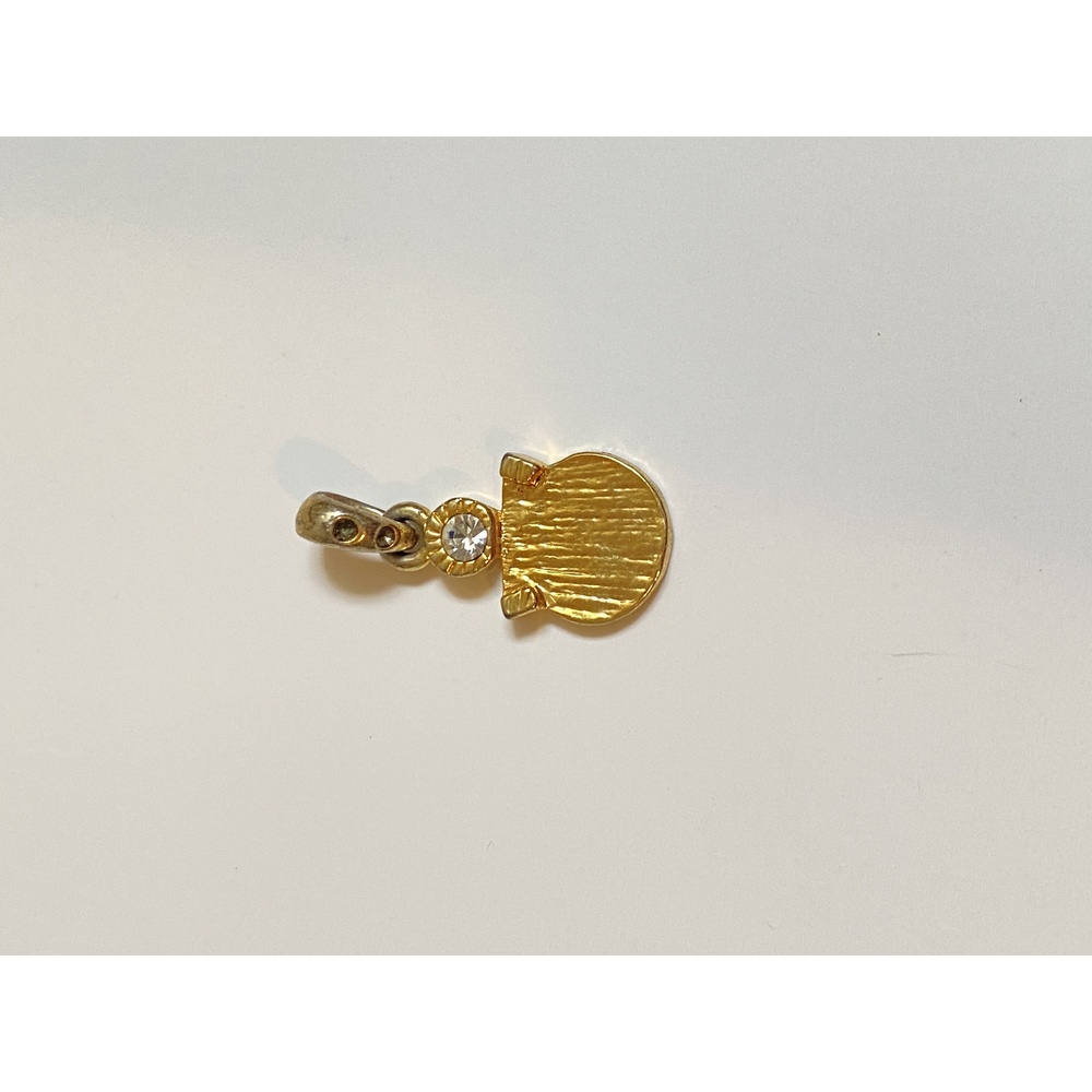 AAO Marked Gold Tone Charm Pendant With Clear Crystal Stone